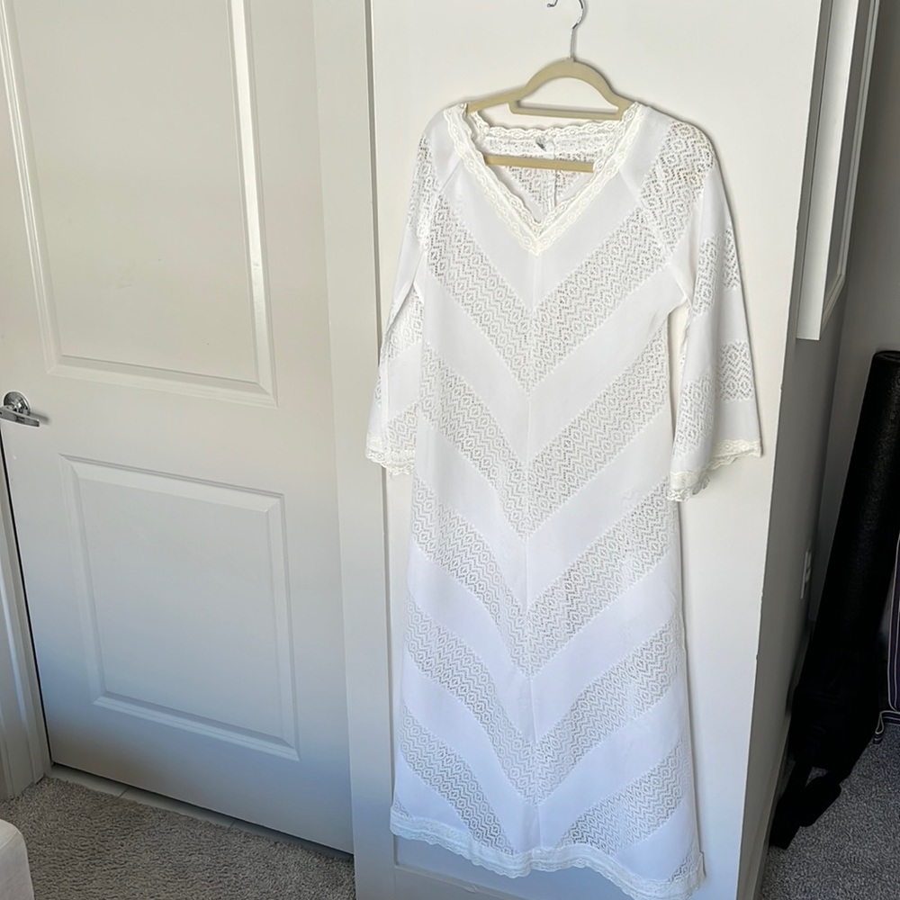 Vintage white dress lace crochet